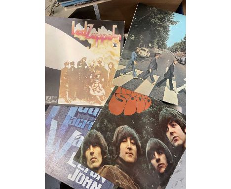 Collection of LPs, CDs and magazines relating to The Beetles, various other records, Elton John, Rolling Stones and others