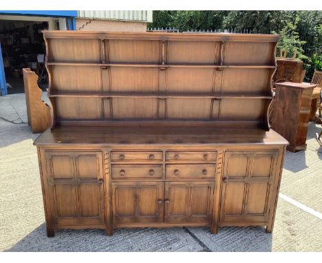 Large Ercol two height dresser, 214cm wide, 51cm deep, 176cm high