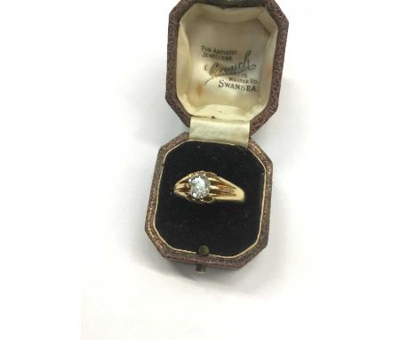 Gentlemen's 18ct gold and diamond single stone ring with an old cut diamond estimated to weigh approximately 0.75cts, (stone 