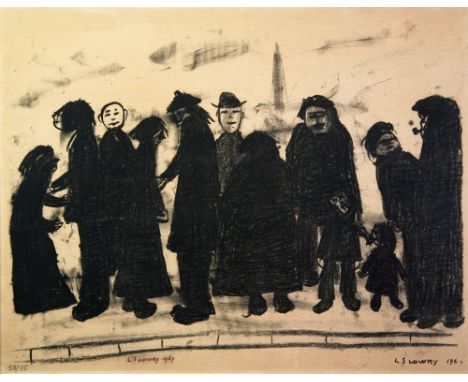 •L. S. LOWRY (1887 - 1976)  ARTIST SIGNED LITHOGRAPH  'Shapes and Sizes'  Signed and dated 1967 and numbered 58/75  19" x 24"
