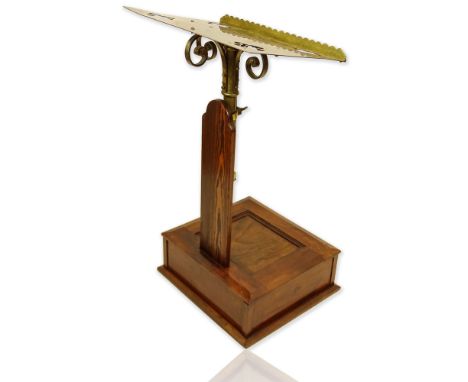 Vintage Brass and Wood Church Lectern. Adjustable height. Unsigned. Light wear and rubbing or in good condition. Height as sh