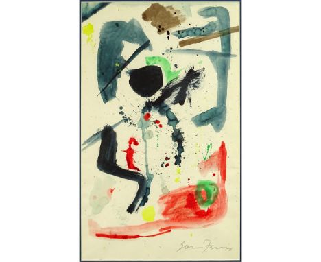 Sam Francis, American (1923-1994)Watercolor on paper "Abstract Composition" Signed lower right. Light creases or good conditi