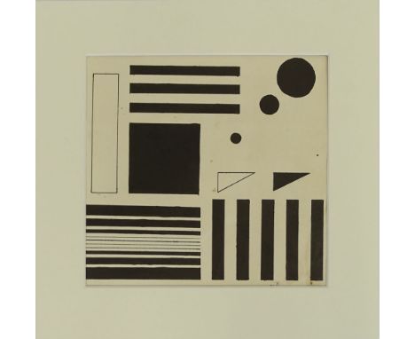 Henryk Berlewi (1894-1967) Ink on paper "Abstract Composition" Signed and dated 1922 en verso. Light toning, small stains. Me