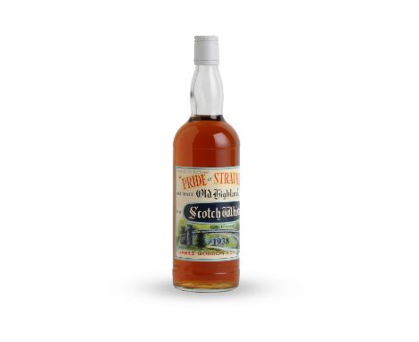  Pride of Strathspey-1938Proprietors James Gordon &amp; Co., ElginPerforated screw cap. Good labelling, with some light rubbi