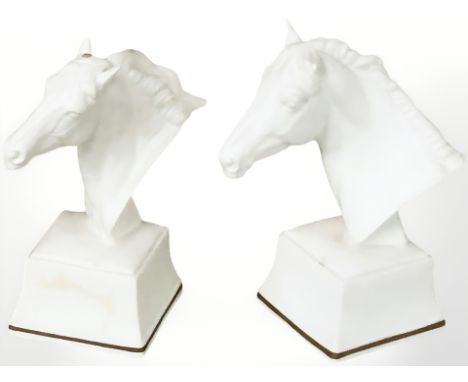 Two Royal Worcester horse busts, Aethon and Lampon, height 12 cm.