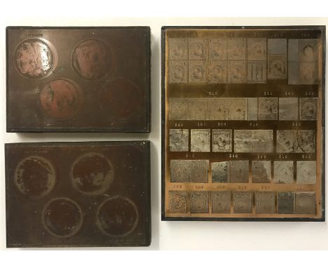 THREE VINTAGE COPPER AND WOOD PRINTING BLOCKS