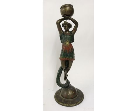 SPELTER LADY CANDLESTICK