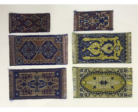 SMALL GROUP OF VINTAGE SILK CIGARETTES CARDS - RUGSVARIOUS SIZES