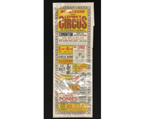 VINTAGE DE-RESZKE AND LEPINO'S CIRCUS POSTERCondition: Acceptable