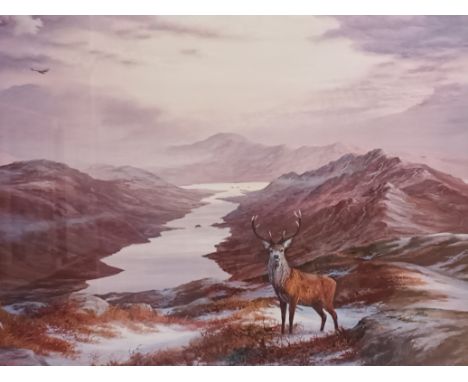 Elizabeth. M. Halstead Limited Edition print 'The Lonely Ones, Kinloch Hourns' 100 of 300, signed. [frame 75x100cm]