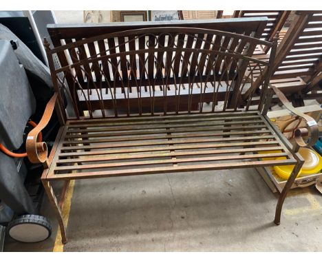 Wrought iron folding garden bench 