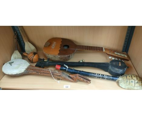 A Shelf of stringed instruments 