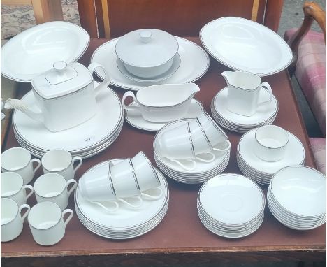 A Large Royal Doulton 'Platinum Concord H5048' Dinner/ coffee and tea service 