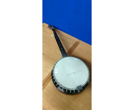 Vintage KAY Banjo, having American bald eagle motif to the back panel. 