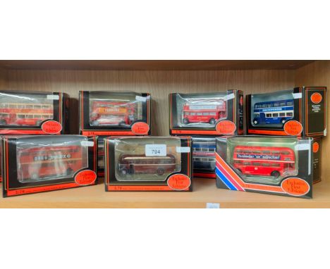 A Shelf of EFE Boxed bus models 