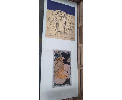 Two various limited edition coloured prints; 'Sidney Wynn' by Lindley limited edition 19/70 &amp; semi nude print titled and 