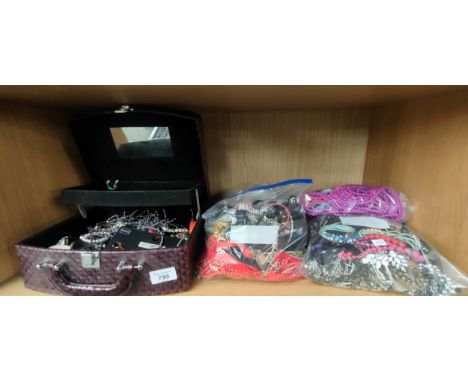 Shelf of costume jewellery 