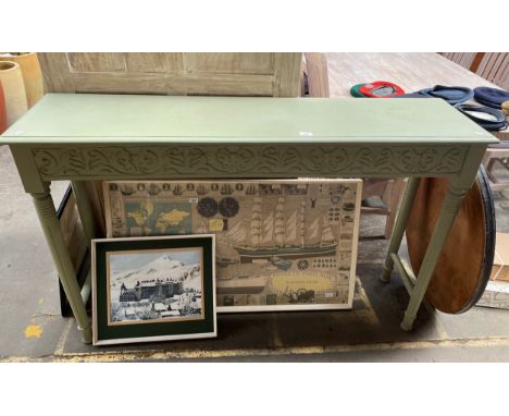 Contemporary Mexican pine painted console table 