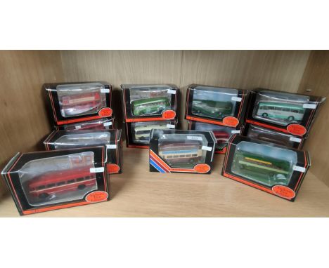 A Shelf of EFE Boxed bus models 