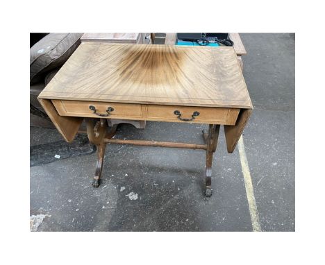 A Reproduction drop end sofa table