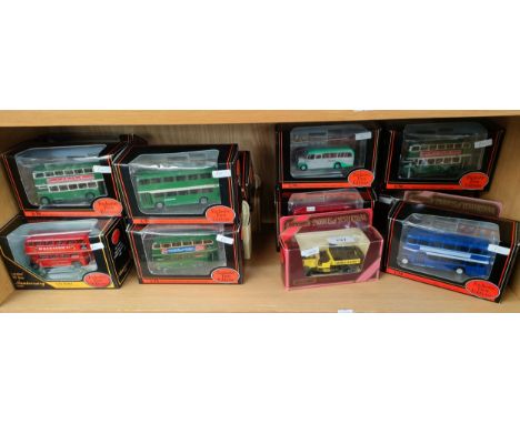 A Shelf of EFE Boxed bus models 