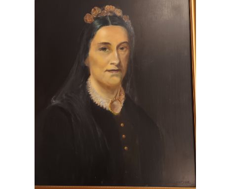 GM Ballantyne19th Century Portrait of Agnes Richardson, 2nd Wife of John Hogarth. Oil on board, signed.[Frame 65x55cm] 