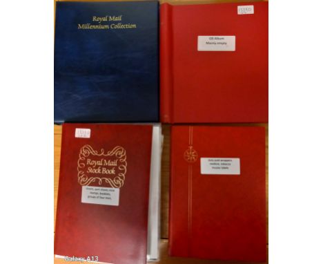 A Collection Of Four Stamp Albums To Include GB, Duty Paid Wrappers Medicie tobacco, Musioc Labels and Sheet, Part Sheet, Sta