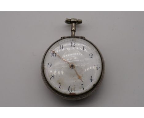 An early 18th century verge fusee key wind&nbsp; pocket watch, 45mm, the movement signed Dan Wood London, No. 377. 