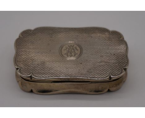 A Victorian silver engine turned snuff box, by Deakin &amp; Francis Ltd, Birmingham 1894, 7 x 4.5cm, 77.5g. 