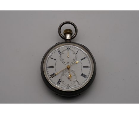 A Smith &amp; Son chronograph .935 stem wind pocket watch,&nbsp;52mm, the Swiss movement numbered 263720.