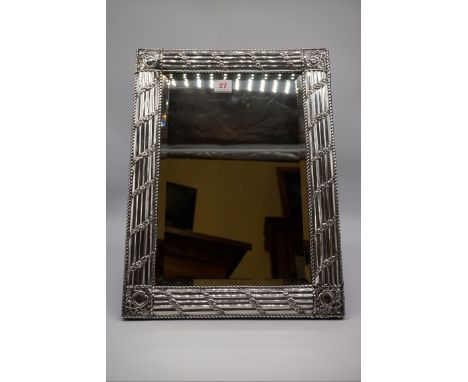An impressive Edwardian silver framed easel mirror, by William Devenport, Birmingham 1907, 35.5 x 48.5cm. 