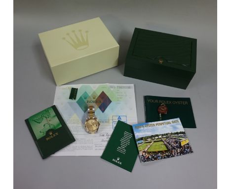 A 2003 Rolex Oyster Perpetual Date 15203 stainless steel and gold chronometer wristwatch, No. 160/F688998, with original purc