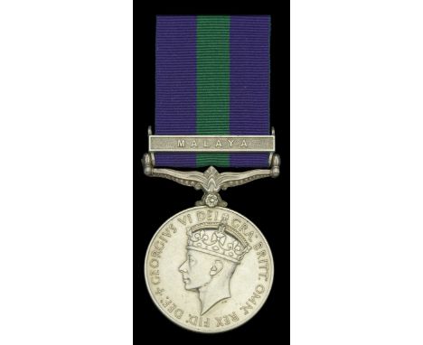 General Service 1918-62, 1 clasp, Malaya, G.VI.R. (Lt. P. H. Cantan. D.C.L.I.) edge bruise, very fine, rare to unit £240-£280
