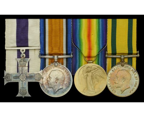 A Great War ‘French theatre’ M.C. group of four awarded to Captain J. A. Mowat, 2/1st Hampshire Yeomany, attached 15th (Servi