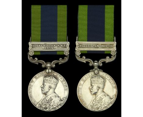 India General Service 1908-35, 1 clasp (2), Afghanistan N.W.F. 1919 (8253 Pte. G. J. Pointer, 1 P.W. Vols.); Waziristan 1921-