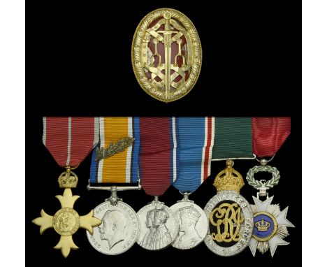 An inter-War Knight Bachelor, Great War O.B.E. group of seven awarded Major Sir William O. Wright, Madras Artillery Volunteer