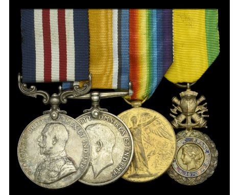 A fine Great War ‘Horse Transport’ M.M. group of four awarded to Driver W. S. Keillor, Royal Army Service Corps, for his gall