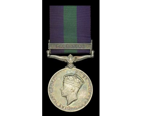 General Service 1918-62, 1 clasp, Palestine (5434601. Pte. H. J. Wheeler. D.C.L.I.) nearly extremely fine, scarce to unit £16