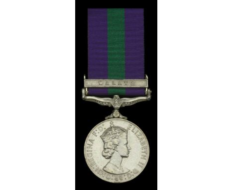 General Service 1918-62, 1 clasp, Malaya, E.II.R. (EA 18125142 Pte. Peter Bandwell. N.R.R.) cleaned, nearly very fine and sca