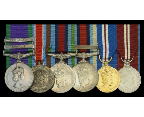 Six: Sergeant G. Latus, Royal Anglian Regiment  General Service 1962-2007, 2 clasps, Kuwait, Northern Ireland (24856373 Pte G