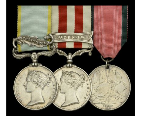 Pair: Private J. Coldbeck, 7th Hussars, late 4th Light Dragoons  Crimea 1854-56, 1 clasp, Sebastopol (James Colbeck [sic]. 7t