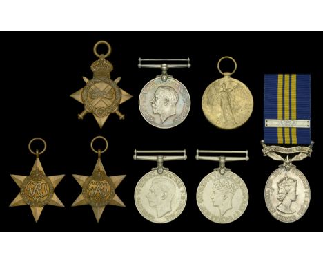 Family Group:  Three: Private J. C. Gill, Royal Lancaster Regiment 1914-15 Star (240511 Pte. J. C. Gill. R. Lanc. R.); Britis