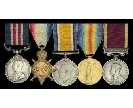 A Great War M.M. group of five awarded to Sergeant W. Hart, “L” Battery, Royal Horse Artillery   Military Medal, G.V.R. (7856
