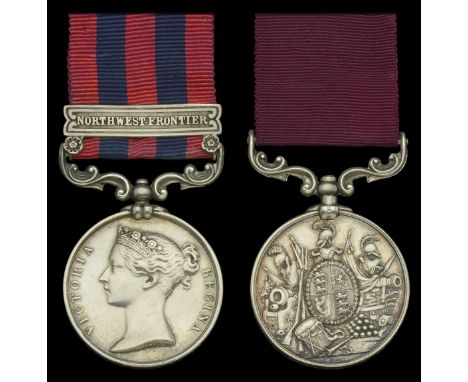 Pair: Gunner W. Bruce, Royal Artillery   India General Service 1854-95, 1 clasp, North West Frontier (723 Gunr. W. Bruce. No.
