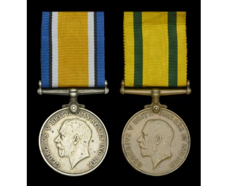 Pair: Sergeant E. H. Guard, Devonshire Regiment  British War Medal 1914-20 (30405 Sjt. E. H. Guard. Devon. R.); Territorial F