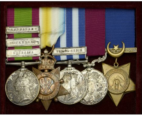 Five: Private A. McIntyre, 72nd Seaforth Highlanders  Afghanistan 1878-80, 3 clasps, Charasia, Kabul, Kandahar (58B/4... Pte.