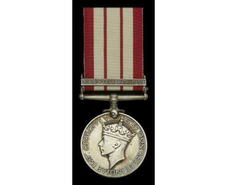 Naval General Service 1915-62, 1 clasp, Palestine 1936-1939 (P/JX.132907 G. Irvine. A.B. R.N.) edge bruise, contact marks and