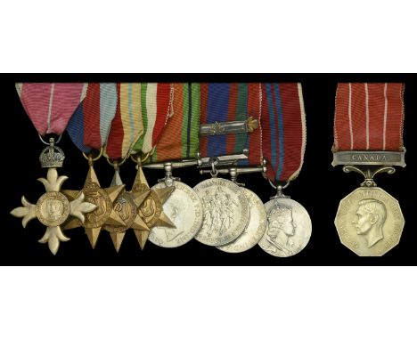 A Second War ‘Italian operations’ O.B.E. group of nine awarded to Lieutenant-Colonel C. A. Simmons, Royal Canadian Army Servi