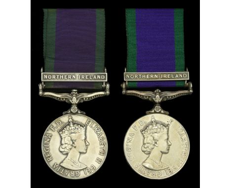 General Service 1962-2007, 1 clasp, Northern Ireland (2) (24210179 Fus. M. J. Scott RRF; F449971 Pte M R Johnson UDR) the lat