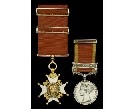 The scarce Second China War C.B. pair awarded to Lieutenant-General Franklin Dunlop, Royal Artillery, who commanded the Troop